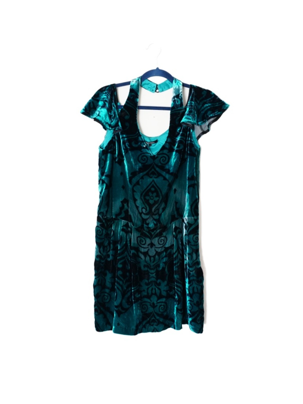 NWT Nanette Lepore Damsel in Disdress Velvet Whimsigoth Silk Blend Peacock Dress